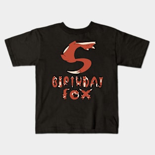 5th Birthday Fox Lover 5 Years Old Boys And Girls Party graphic Kids T-Shirt